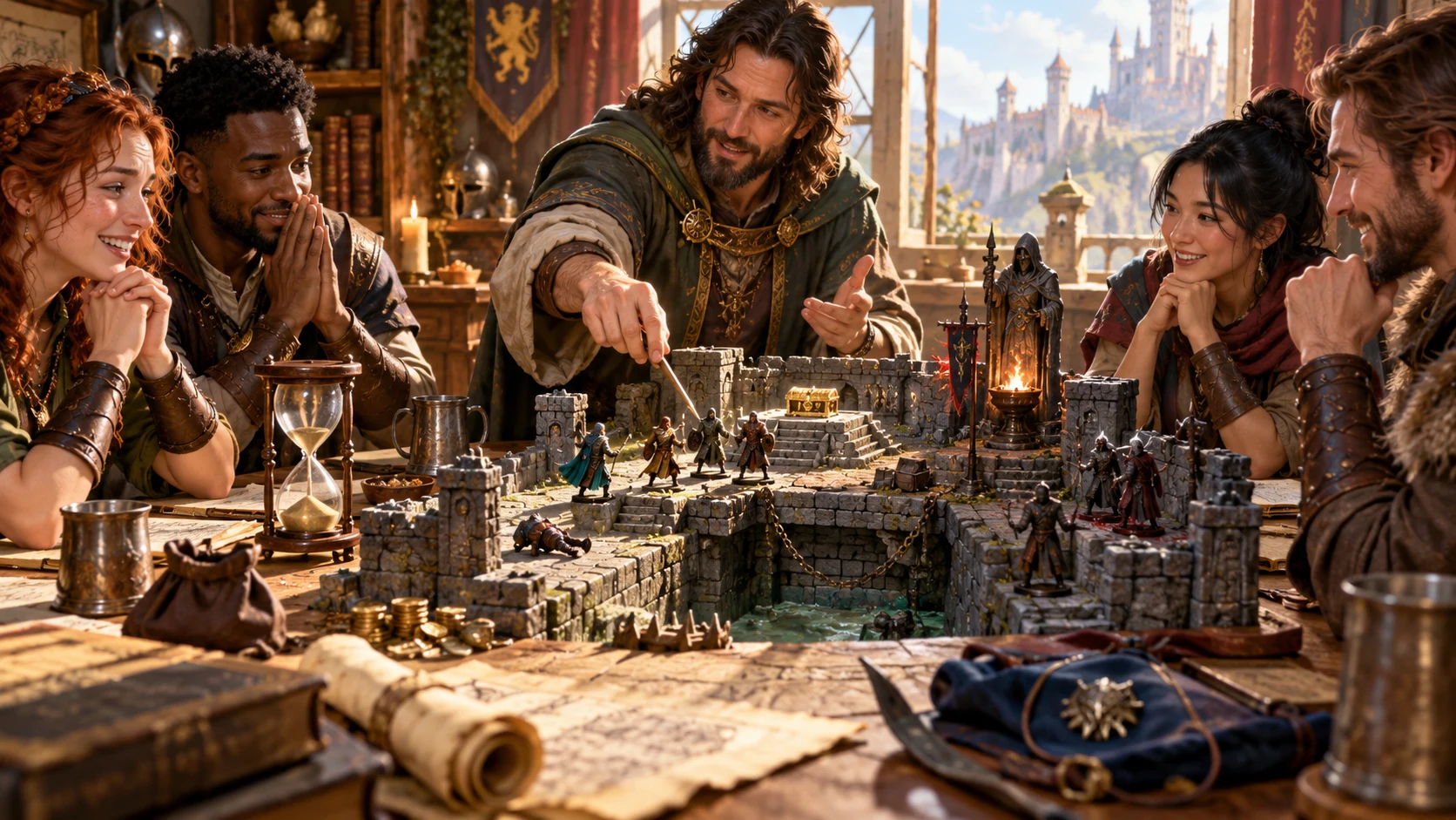 Illustrative fantasy gaming group shaping an already achieved narrow success.